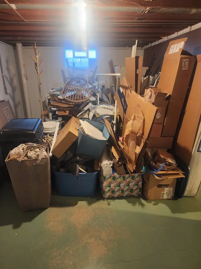 Roll-off dumpster container at job site for Yard Waste Dumpster Rental in Vandalia